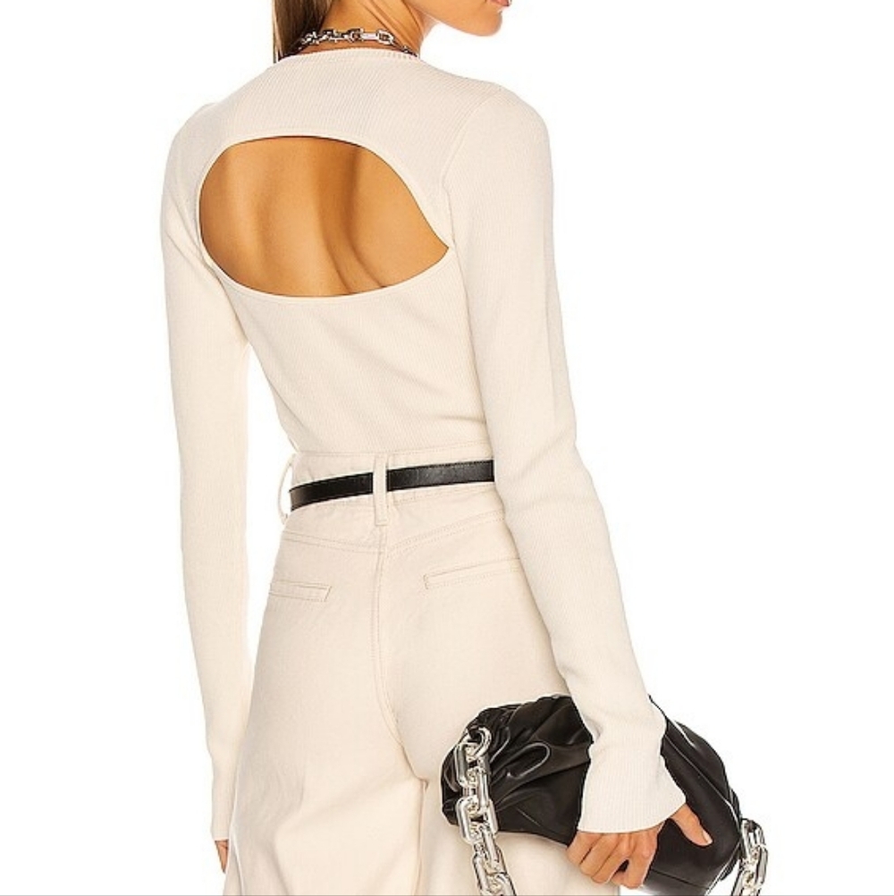 REMAIN Birger Christensen Open-Back Ribbed Top Size 10 NWOT